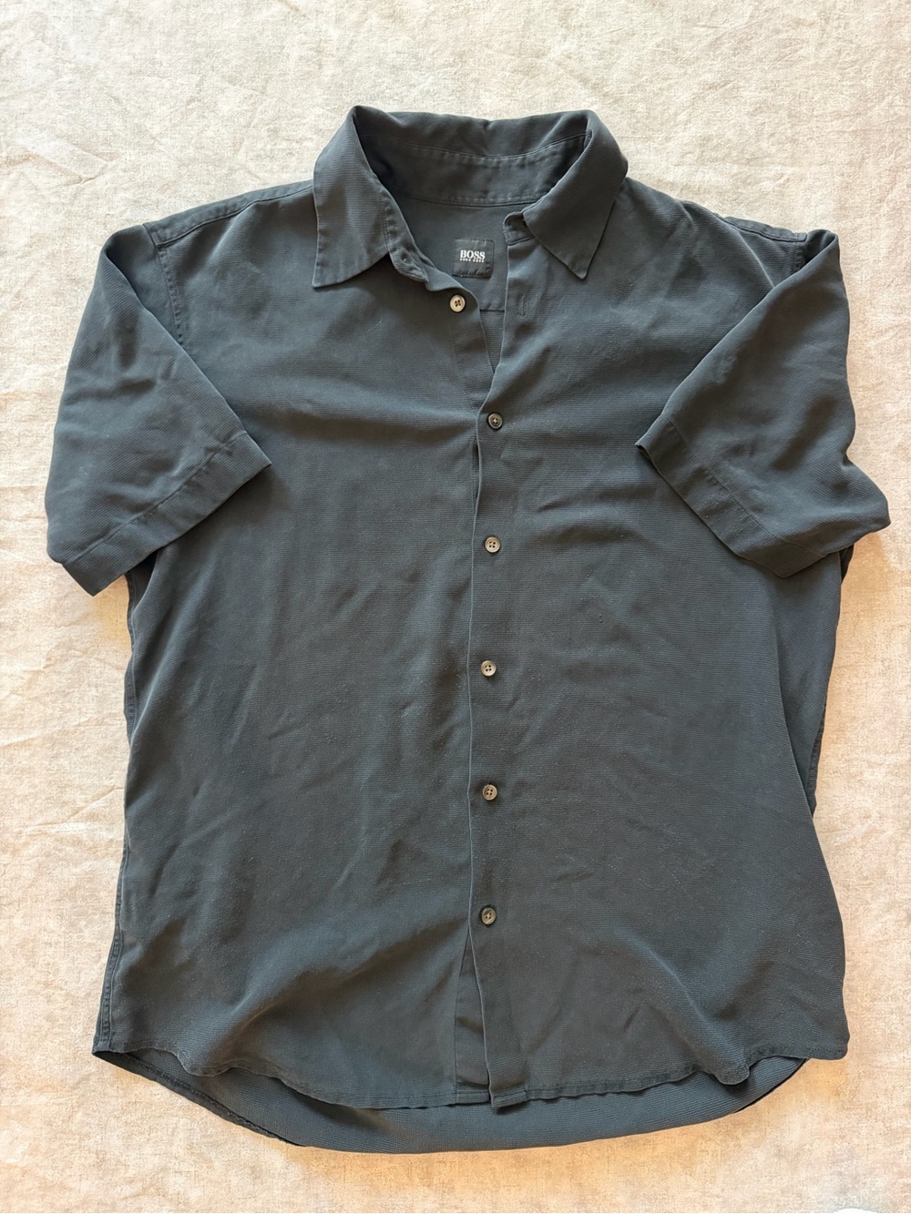 Hugo Boss Men's Short-Sleeve Button-Down Shirt in Black